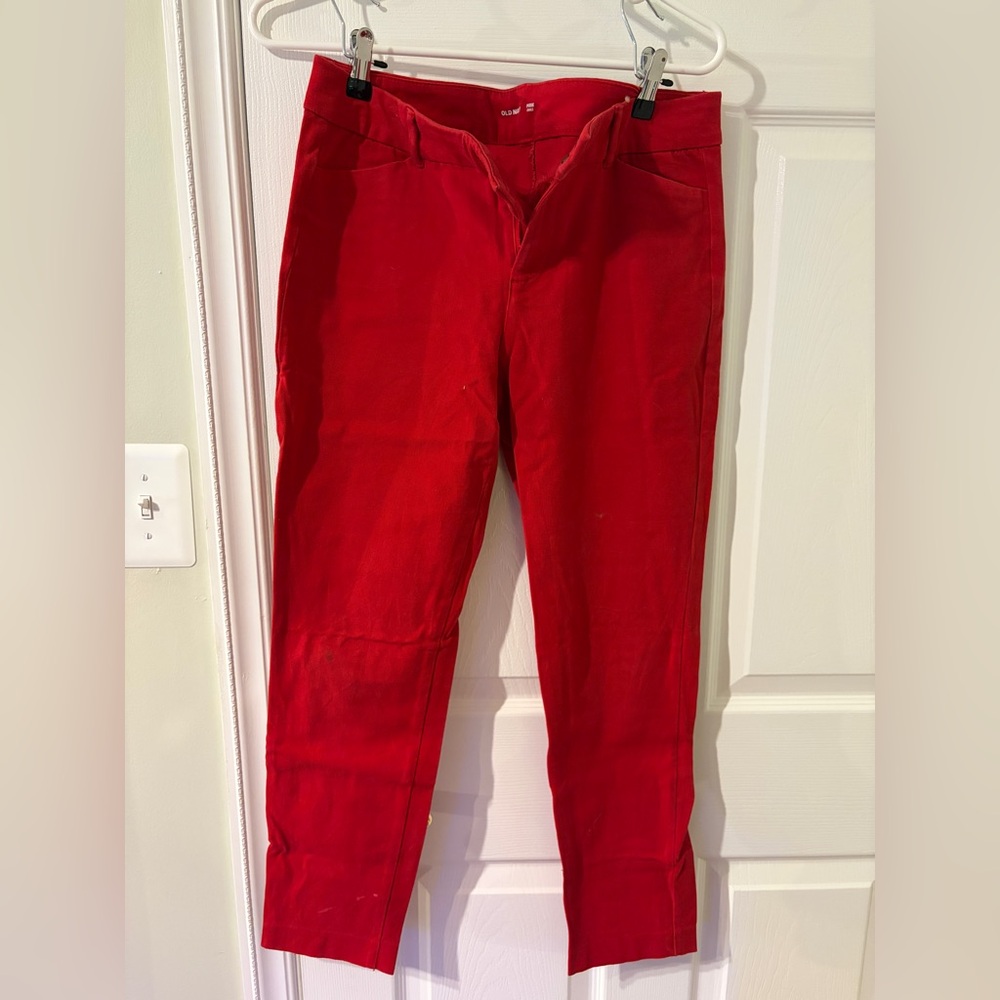 Old Navy Bold Red Pixie Ankle Pants - image 1